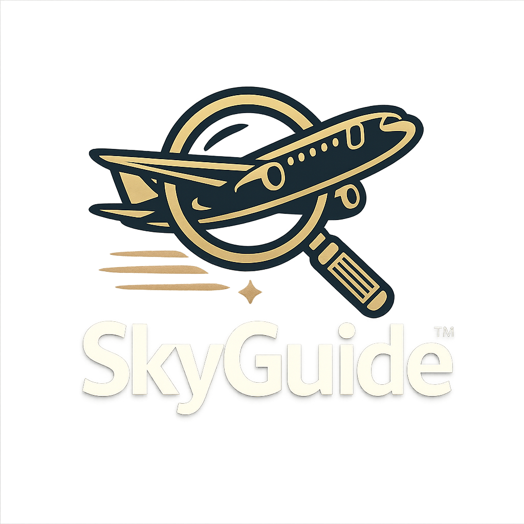 SkyGuide interface demonstration showing the chat interface and contract interpretation features